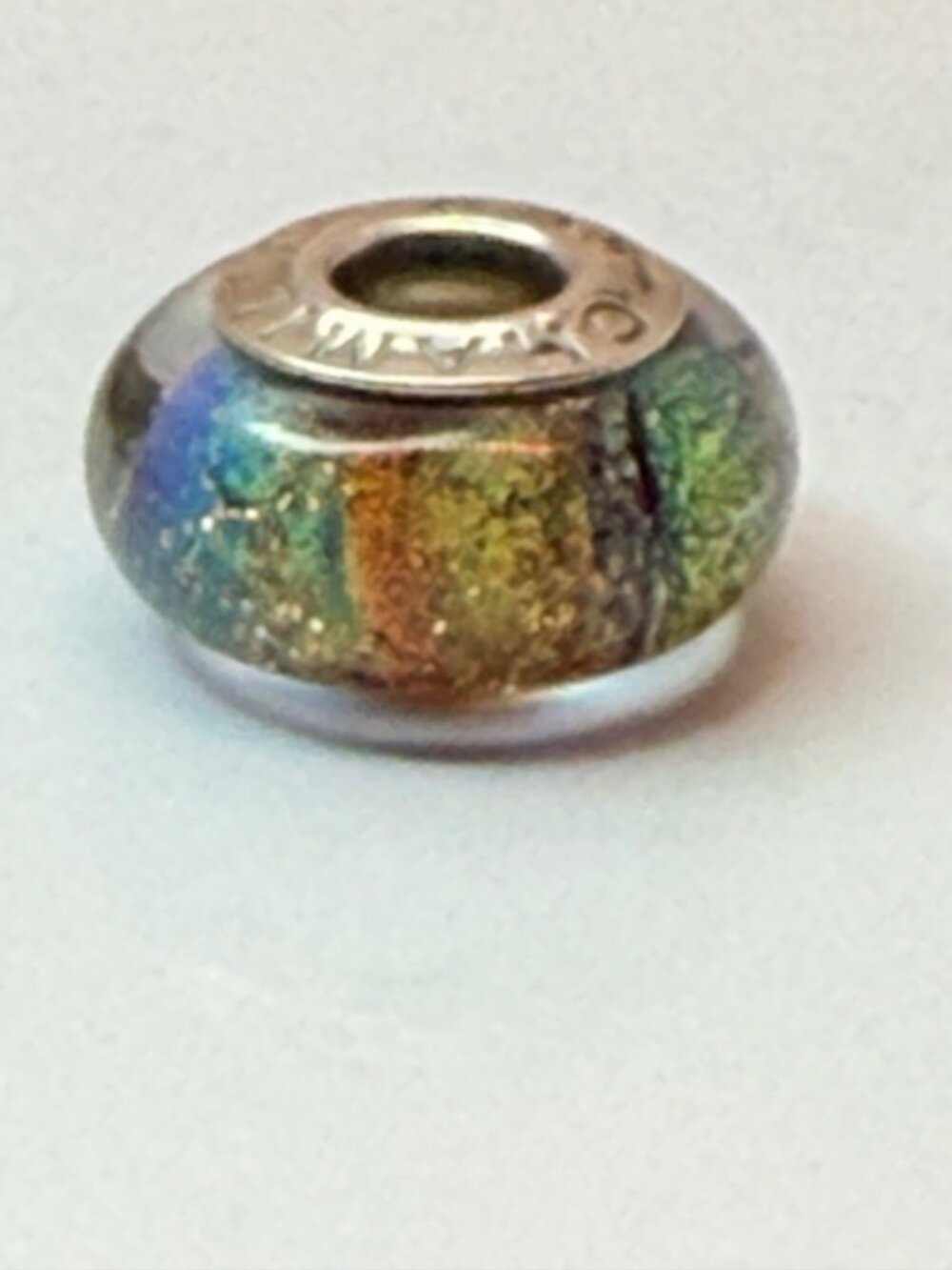 Chamilia Sterling Silver Multicolor Dichroic Glass Charm CHAM 925